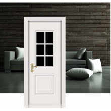 Diseño de flores blanco clásico puerta de madera sólida